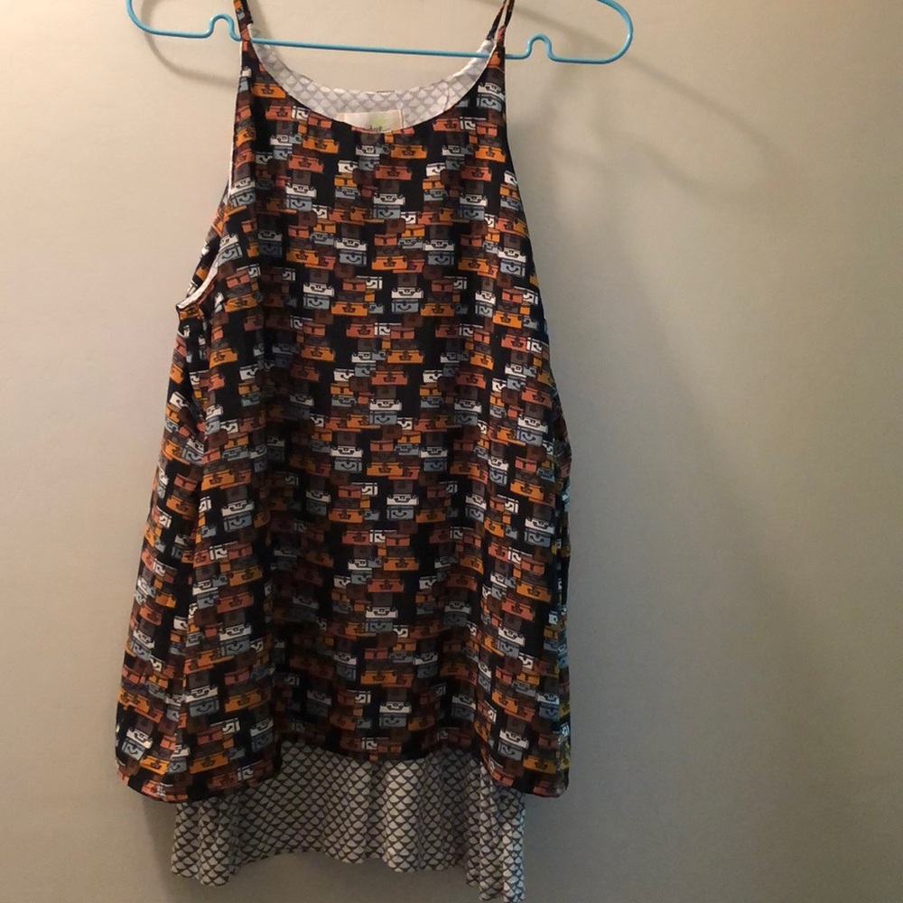 Suitcase print sleeveless top